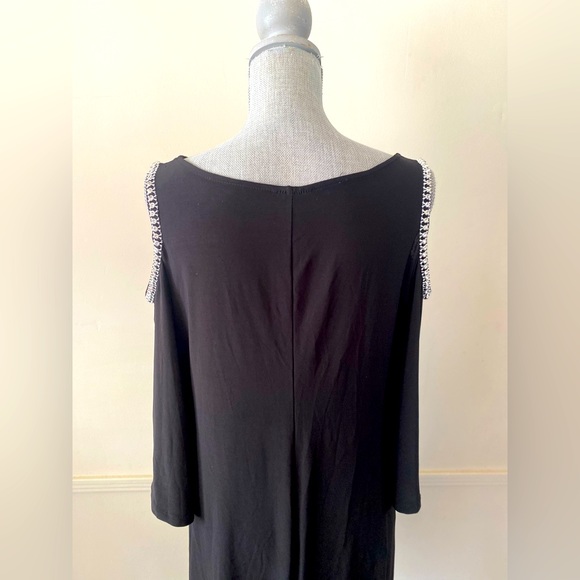 JBS 🖤BLACK🖤 EMBELLISHED COLD-SHOULDER COCKTAIL DRESS SIZE LARGE 🌟EUC🌟 - Picture 11 of 15